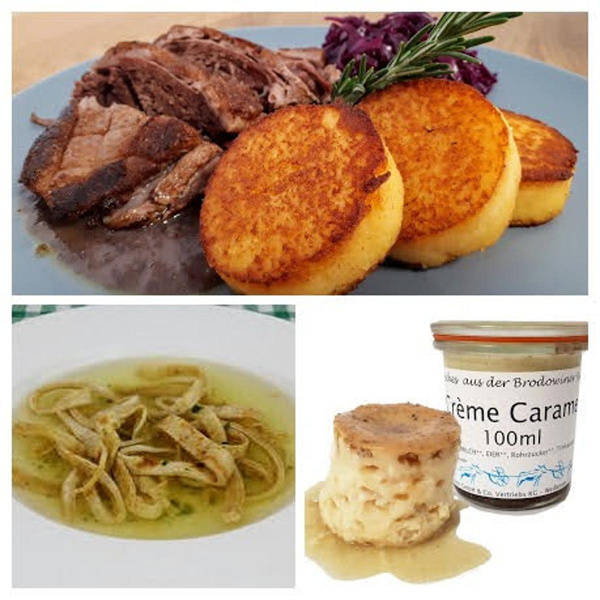 Produktfoto zu Flädle-Suppe & Gänsebrust & Semmelknödel