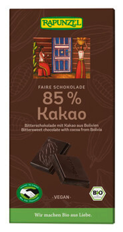 Produktfoto zu Bitterschokolade 85% Kakao HIH
