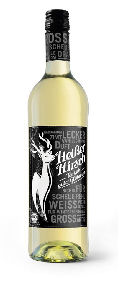 Produktfoto zu Heißer Hirsch Glühwein, weiß, 0,75 l, HEISSER HIRSCH