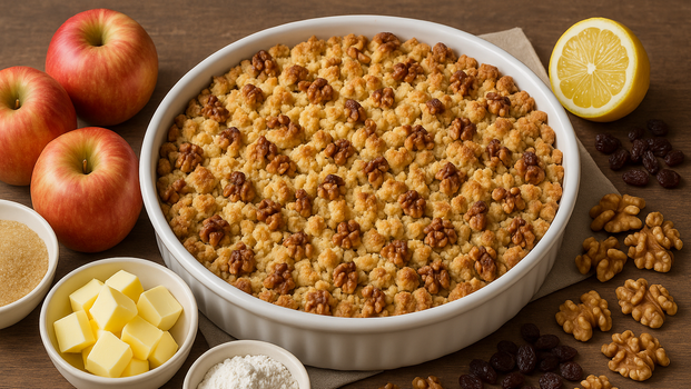Rezeptbild für Apfel-Walnuss-Crumble
