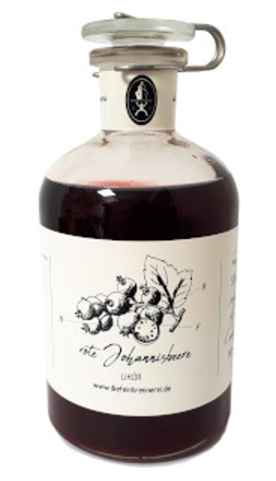 Produktfoto zu Bio-Likör rote Johannisbeere, 500 ml die Feinbrennerei