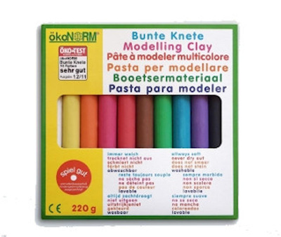 Produktfoto zu Bunte Knete, 10 Farben  220g, Nawaro