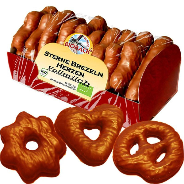 Produktfoto zu Sterne Brezeln Herzen Vollmilch, 175 g, Rosmarinback