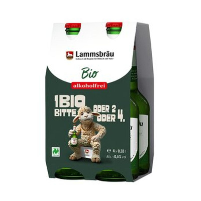 Produktfoto zu Lammsbräu Bier Alkoholfrei  4 x 0,33 l Pack