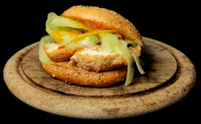 Produktfoto zu Mango-Mozzarella-Burger