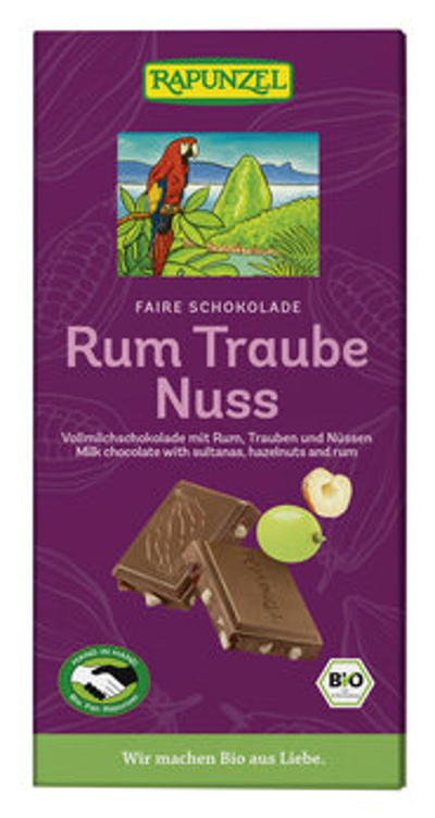 Produktfoto zu Rum-Traube-Nuss Schokolade