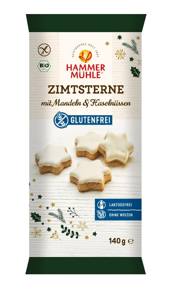 Produktfoto zu Zimtsterne glutenfrei, 140 g, Hammermühle