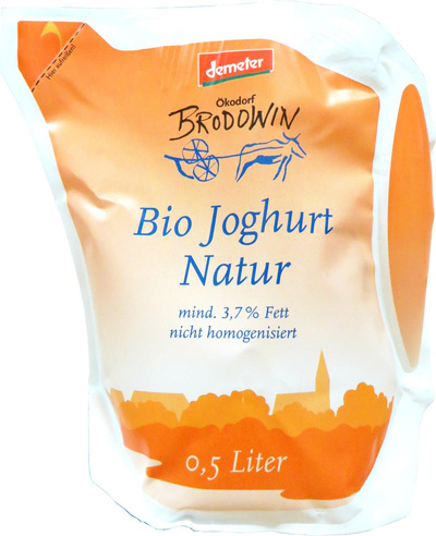 Produktfoto zu Brodowiner Joghurt, natur, 500 ml im Beutel