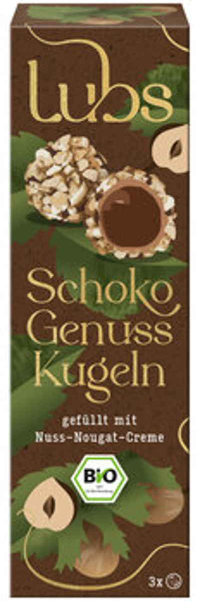Produktfoto zu Schoko Genuss Kugeln mit Nuss Nougat Creme, 45 g, Lubs