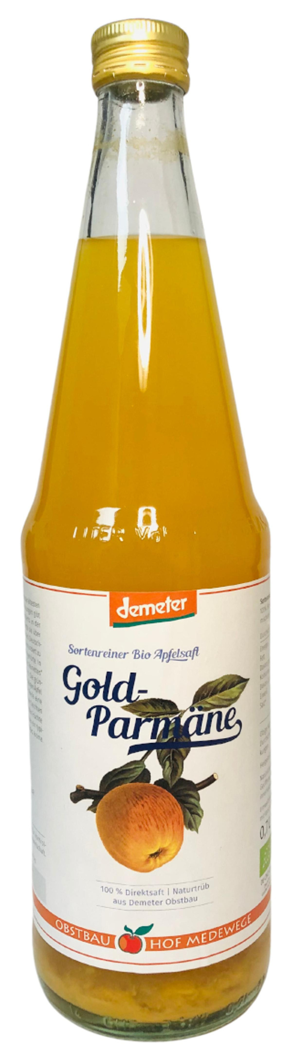 Produktfoto zu Apfelsaft Goldparmäne, 0,7 l Hof Medewege
