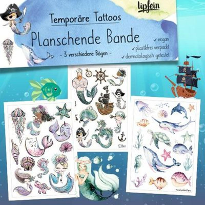 Produktfoto zu Kindertattoos 'Planschende Bande' , 3 Bögen, Jeka