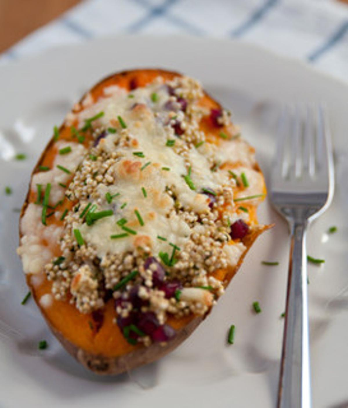 Süßkartoffel mit Mozzarella