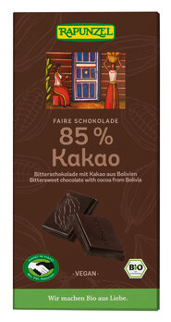 Produktfoto zu Bitterschokolade 85% Kakao HIH