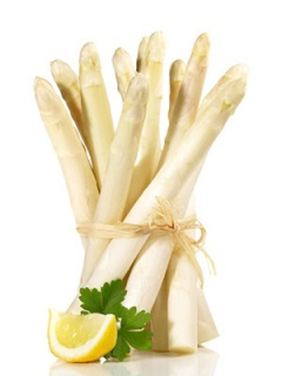 Produktfoto zu Spargel, weiß-violett 16+, 500 g Bund