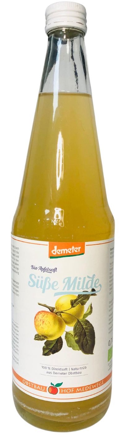 Produktfoto zu Apfelsaft, mild, 0,7 l Hof Medewege