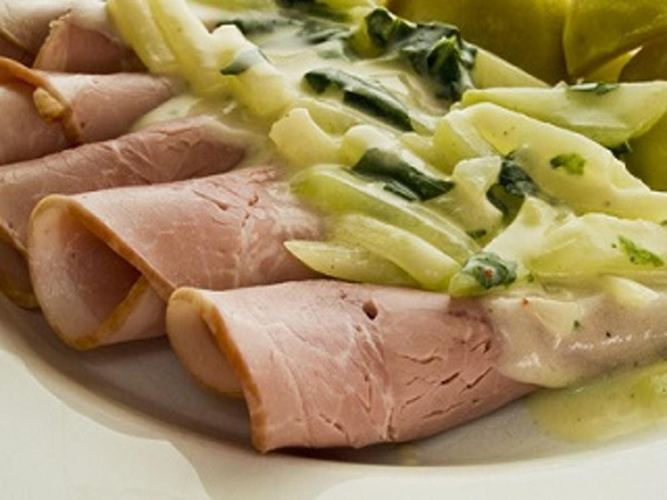 Produktfoto zu Kohlrabigemüse mit Schinken