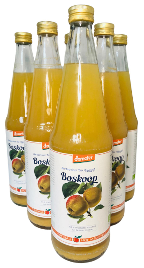 Produktfoto zu Apfelsaft Boskoop, 6 x 0,7 l Hof Medewege