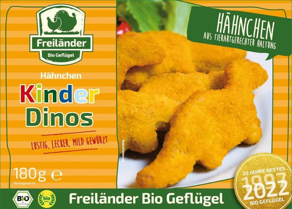 Produktfoto zu Hähnchen Dinos für Kinder, mild gewürzt, 180 g, Freiländer