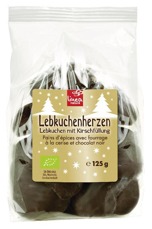 Produktfoto zu Lebkuchenherzen, gefüllt, 125 g, Linea Natura
