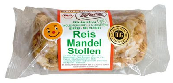 Produktfoto zu Reis Mandelstollen glutenfrei, 250 g, Werz