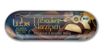 Produktfoto zu Marzipanbrot mit Vollmilchschokolade, 50 g, Lubs