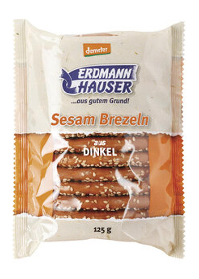 Produktfoto zu Dinkelbrezel mit Sesam 125 g, ErdmannHauser