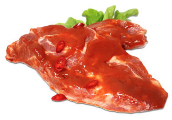 Produktfoto zu Schweinenackensteak mariniert mit BBQ