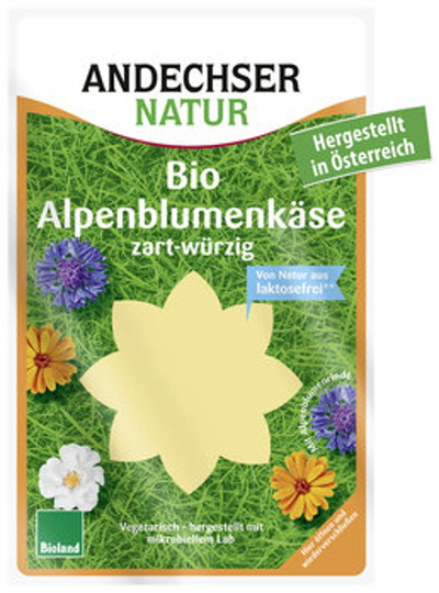 Produktfoto zu Alpenblumenkäse in Scheiben  125g