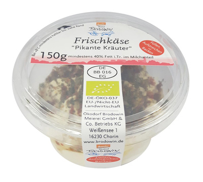 Produktfoto zu Brodowiner Frischkäse pikante Kräuter, 150 g