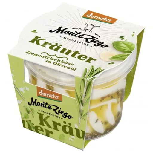 Produktfoto zu Ziegenfrischkäse Olivenöl & Kräuter, 115 g Monte Ziego