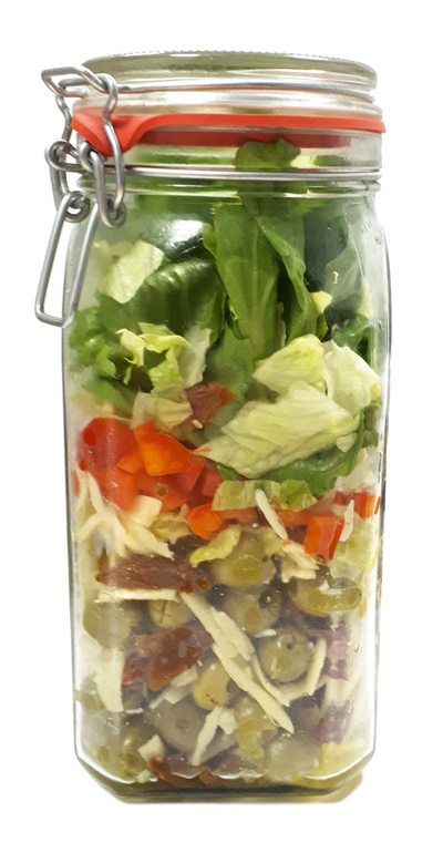 Produktfoto zu Gemischter Salat mit Antipasti & Parmesan, 420 g