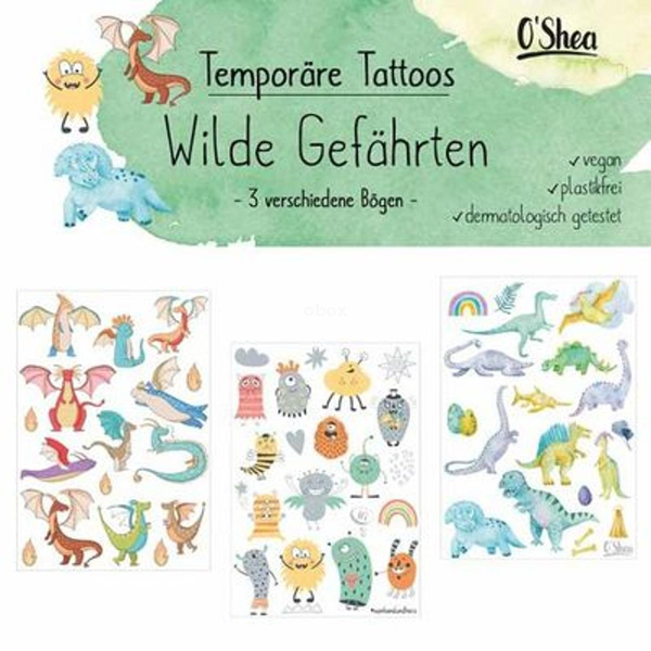 Produktfoto zu Kindertattoos 'Wilde Gefährten',  3 Bögen, Jeka
