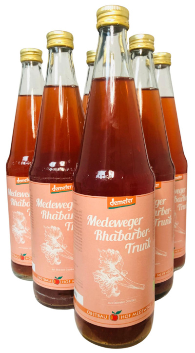 Produktfoto zu Medewege Rhabarber Trunk, 6 x 0,7 l Hof Medewege