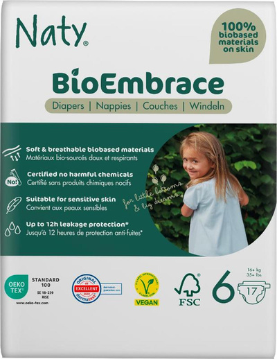 Produktfoto zu Eco by Naty Windel Gr.6, ab 16 kg, 17 St.