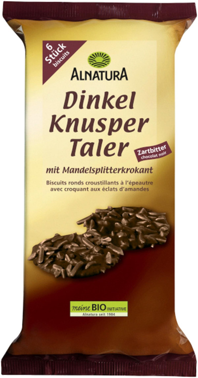 Produktfoto zu Dinkel Knuspertaler Zartbitter, 100 g, Alnatura