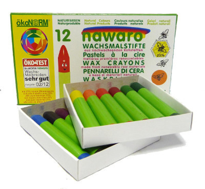 Produktfoto zu Wachsstifte, 12 Farben, Nawaro