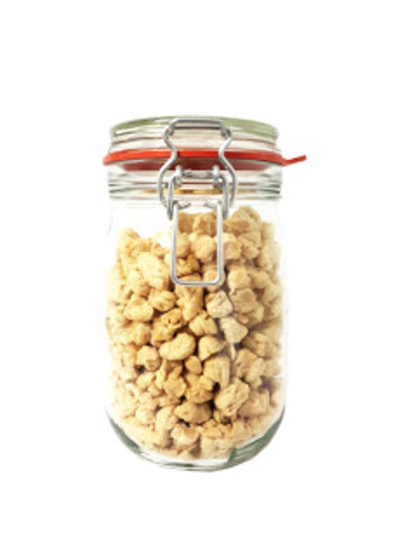 Produktfoto zu Sojaschnetzel grob, 200 g im Pfandglas, SOBO Naturkost