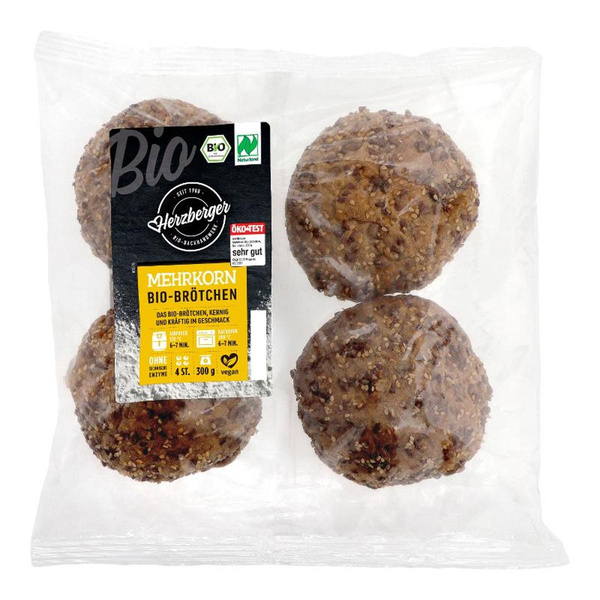 Produktfoto zu Mehrkornbrötchen zum aufbacken, 4 Stück, Herzberger Bäckerei