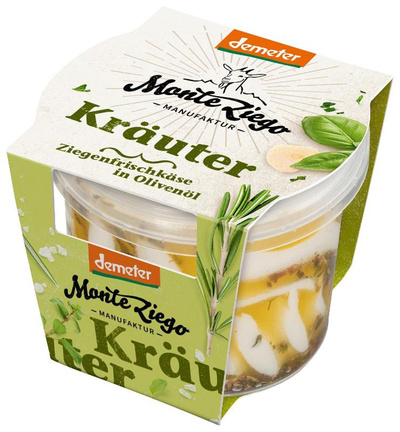 Produktfoto zu Ziegenfrischkäse Olivenöl & Kräuter, 115 g Monte Ziego