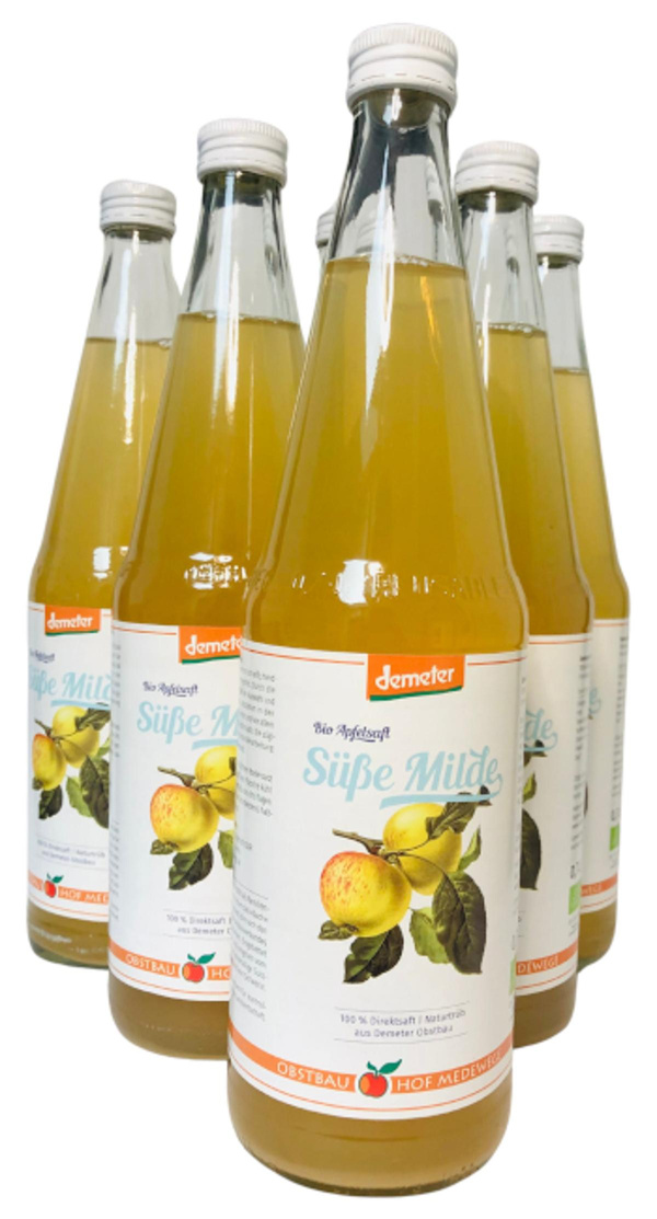 Produktfoto zu Apfelsaft-Kasten, mild 6x 0,7l Hof Medewege