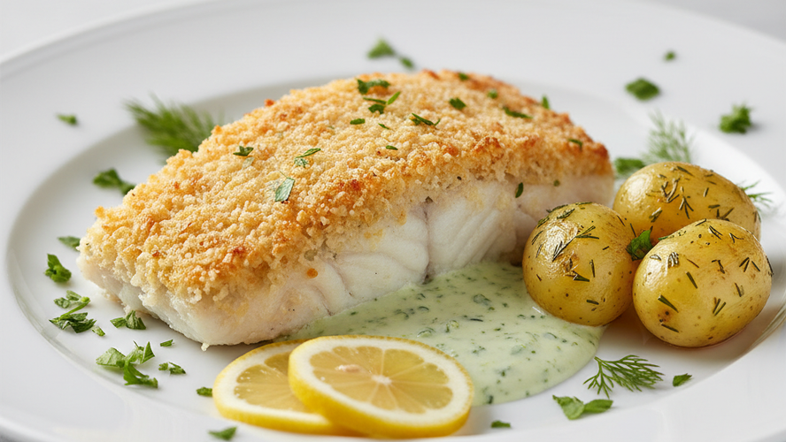 Rezeptbild für Seelachs mit Parmesankruste