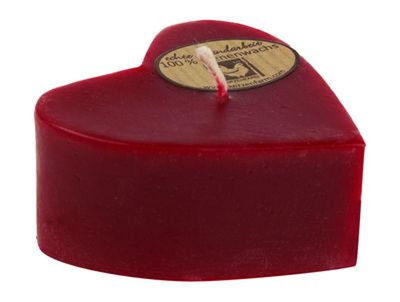 Produktfoto zu Bienenwachskerze Herz rot, Kerzenfarm Hahn