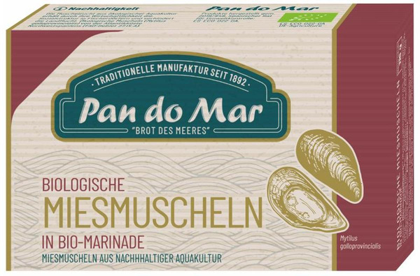 Produktfoto zu Miesmuscheln mariniert, 115 g, Pan do Mar