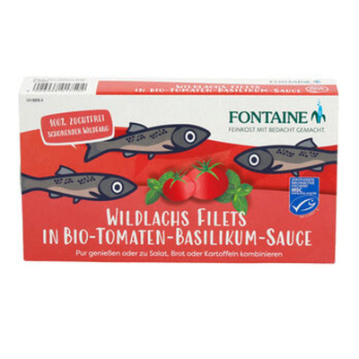 Produktfoto zu Wildlachsfilets in Bio Tomaten Creme, 200 g, Fontaine
