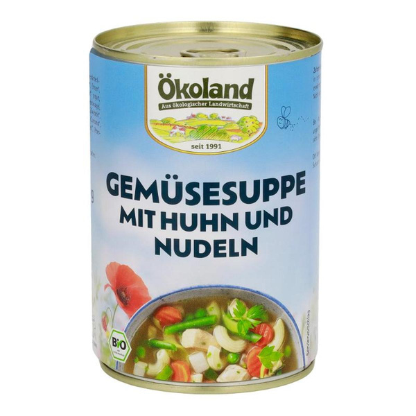 Produktfoto zu Gemüsesuppe mit Geflügel, 400 g, Ökoland