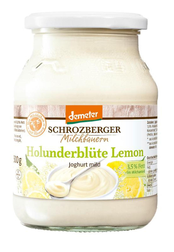 Produktfoto zu Saison Joghurt Holunderblüte-Lemon 3,5%,  500 g Schrozberger Milchbauern