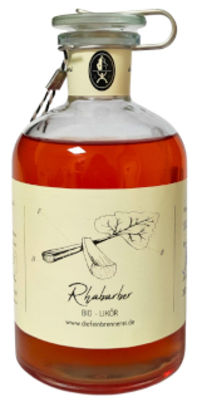 Produktfoto zu Bio-Likör Rhabarber, 500 ml die Feinbrennerei