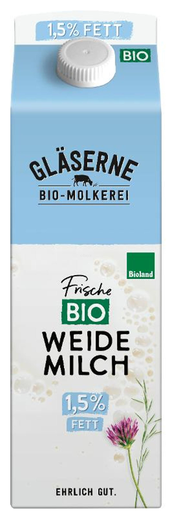 Produktfoto zu Fettarme Weidemilch,1l, Gläserne Molkerei