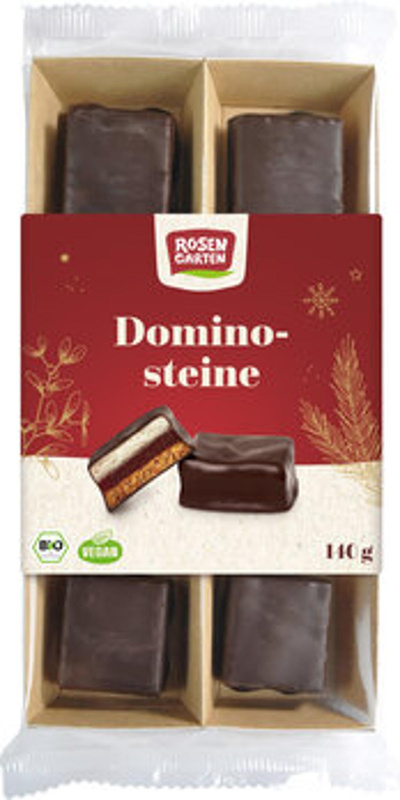 Produktfoto zu Zartbitter Dominosteine, 140 g, Rosengarten