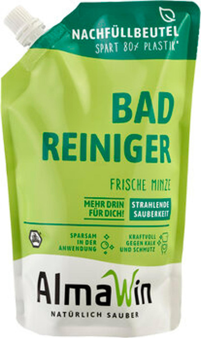 Produktfoto zu Badreiniger frische Minze, 500 ml in Nachfüllbeutel, AlmaWin